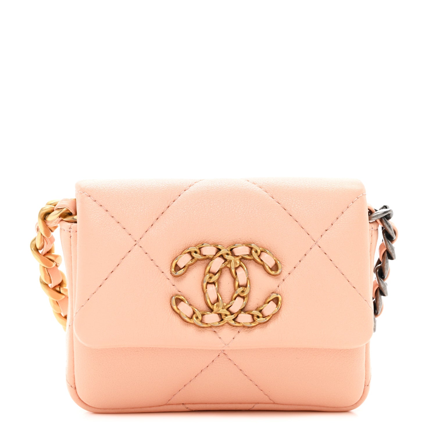 Chanel Lambskin Quilted Chanel 19 Flap Belt Bag Light Orange 1 of 11