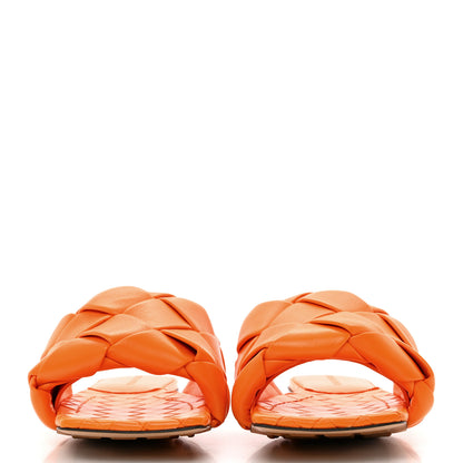 Bottega Veneta Nappa Maxi Intrecciato Lido Flat Sandals 38 Tangerine 2 of 11
