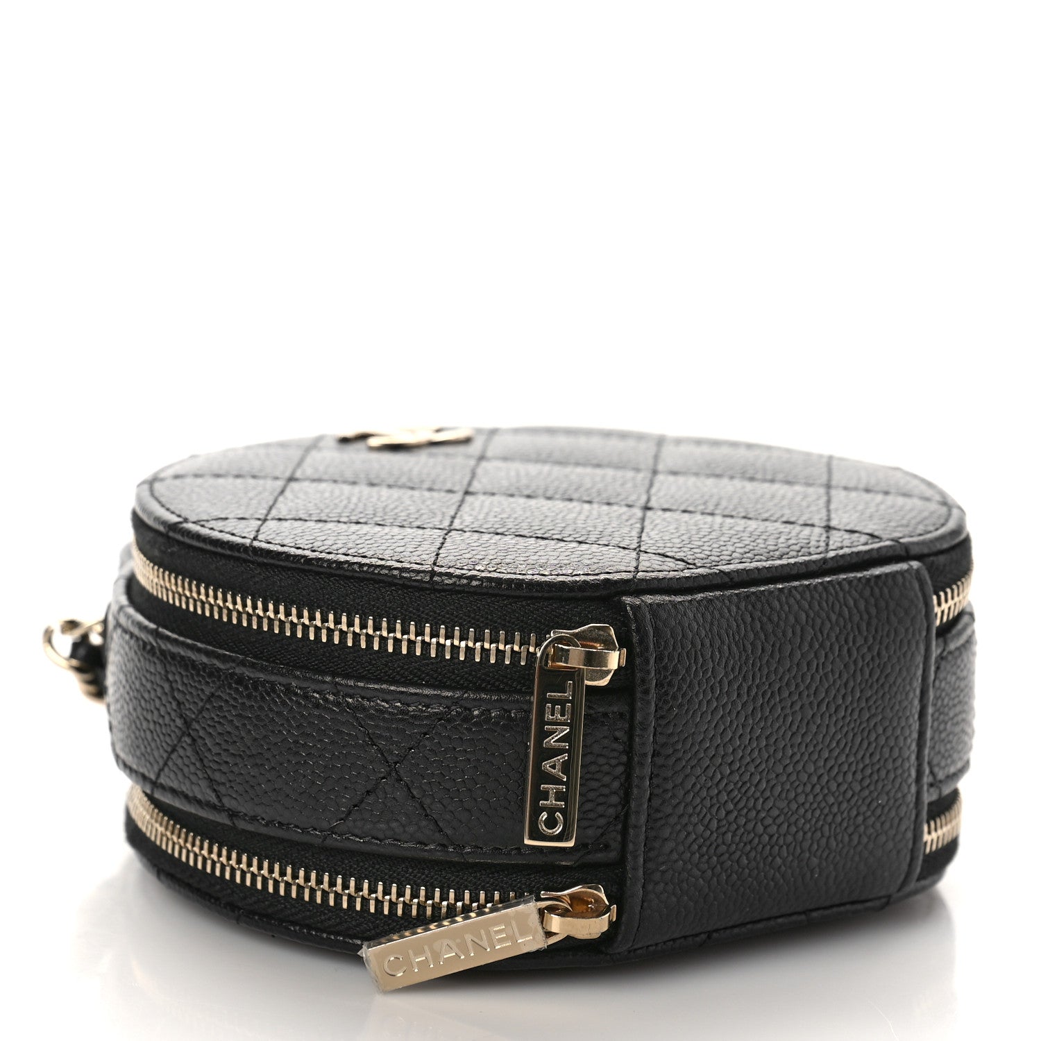 Chanel Caviar Quilted Round Handle With Care Vanity With Chain Black 4 of 10
