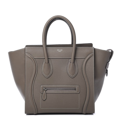 Celine Drummed Calfskin Mini Luggage Souris 1 of 10