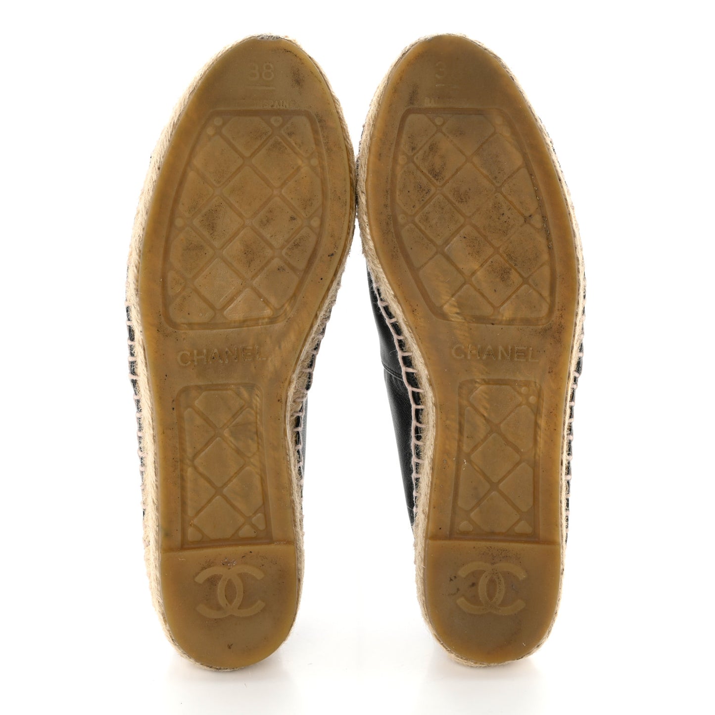 Lambskin CC Espadrilles 38 Black