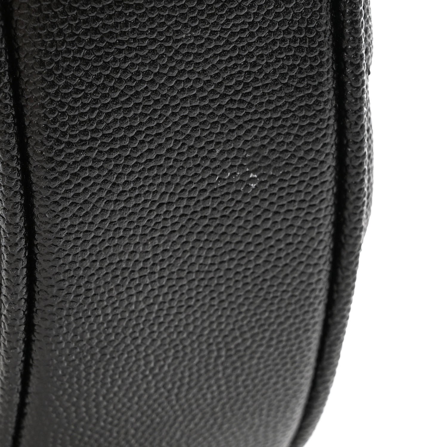 Saint Laurent Grain De Poudre Matelasse Chevron Quilted Round Vinyle Camera Bag Black 11 of 14