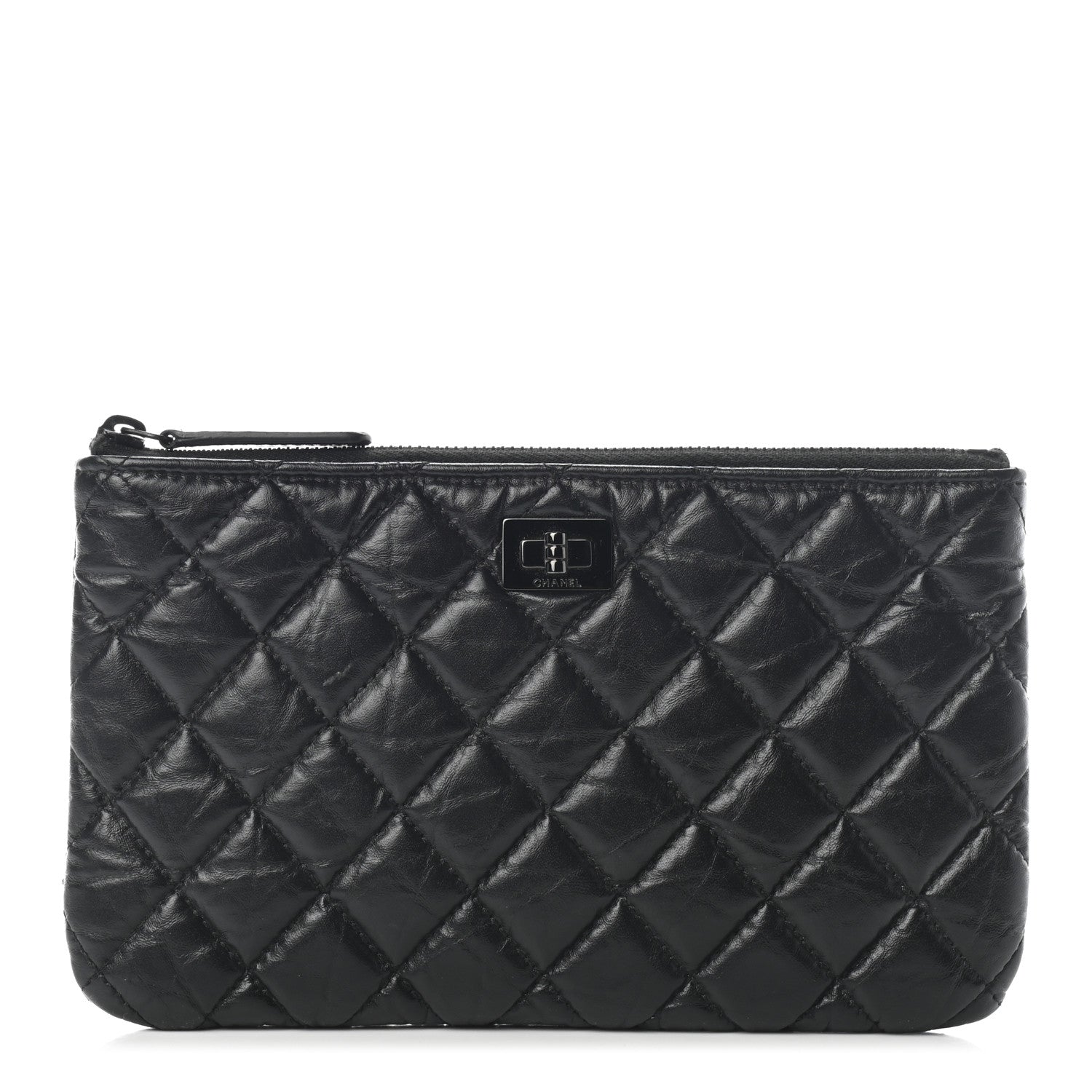 Chanel Aged Calfskin Quilted Medium Reissue Cosmetic Case So Black 1 of 7