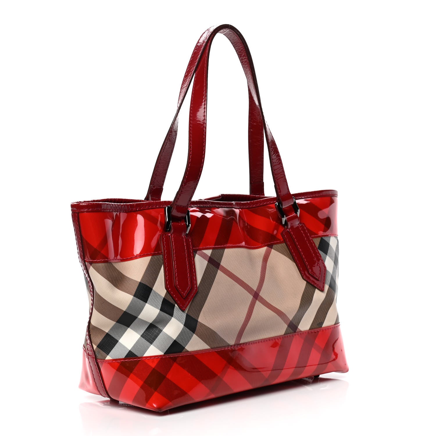 Burberry Nova Check PVC Tote Red 2 of 5
