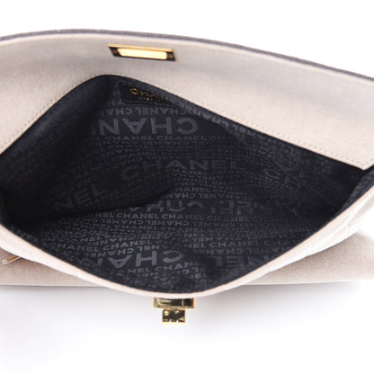 Chanel Canvas Chocolate Bar Mademoiselle Double Flap Clutch Beige Brown 4 of 10
