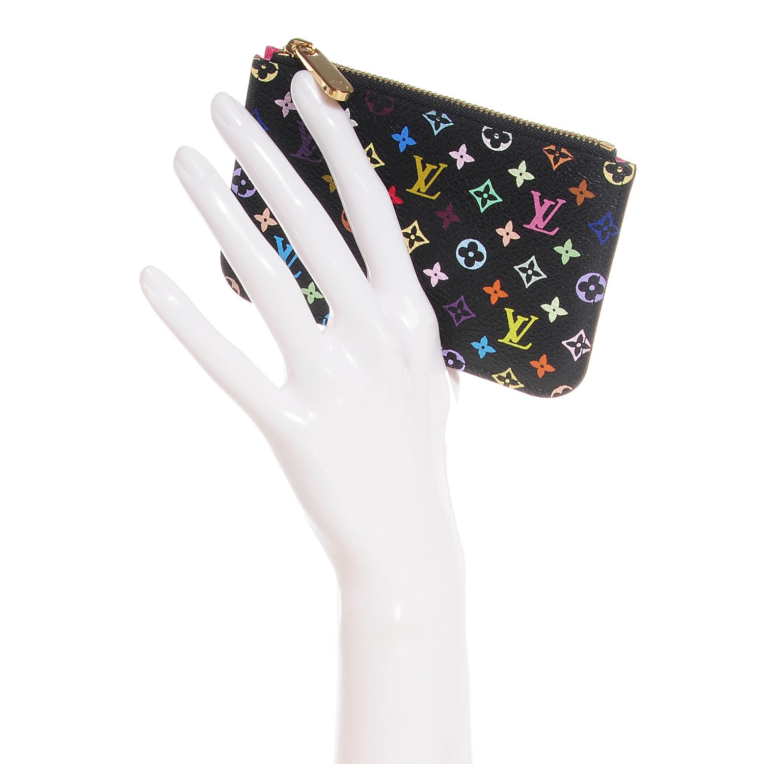 Louis Vuitton Monogram Multicolor Key Pouch Black Grenade 2 of 7