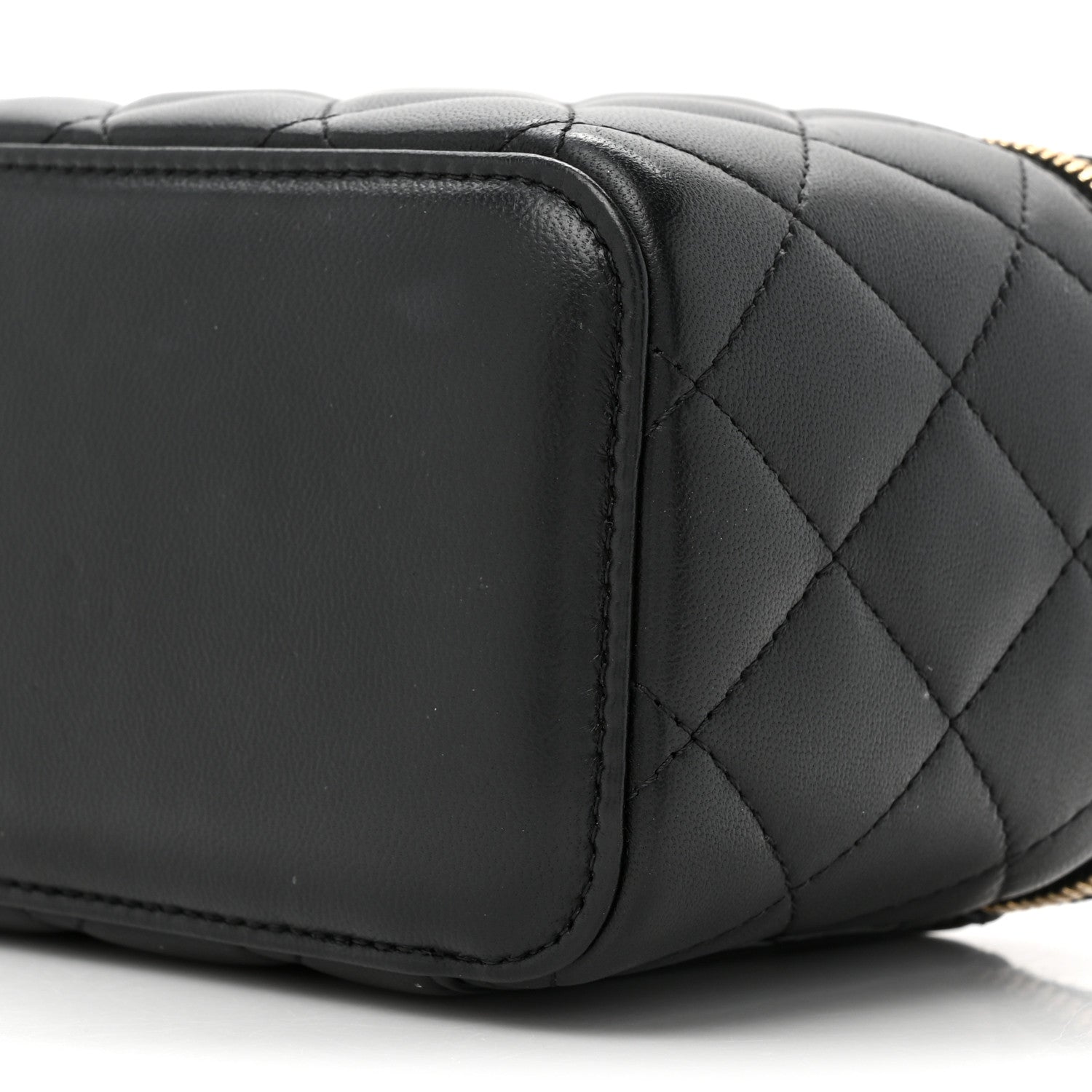 Chanel Lambskin Quilted Pearl Crush Small Vanity Case With Chain Black 9 of 11
