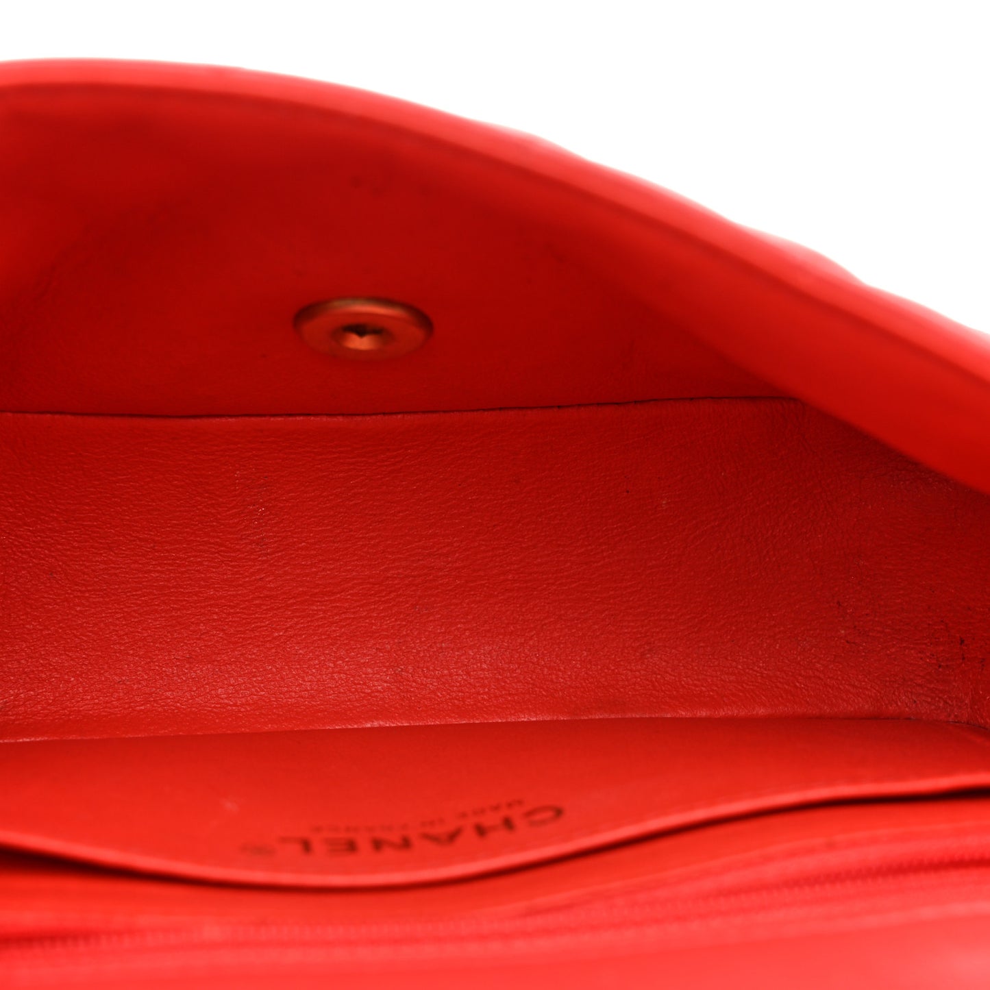 Lambskin Quilted Mini Rectangular Flap Coral