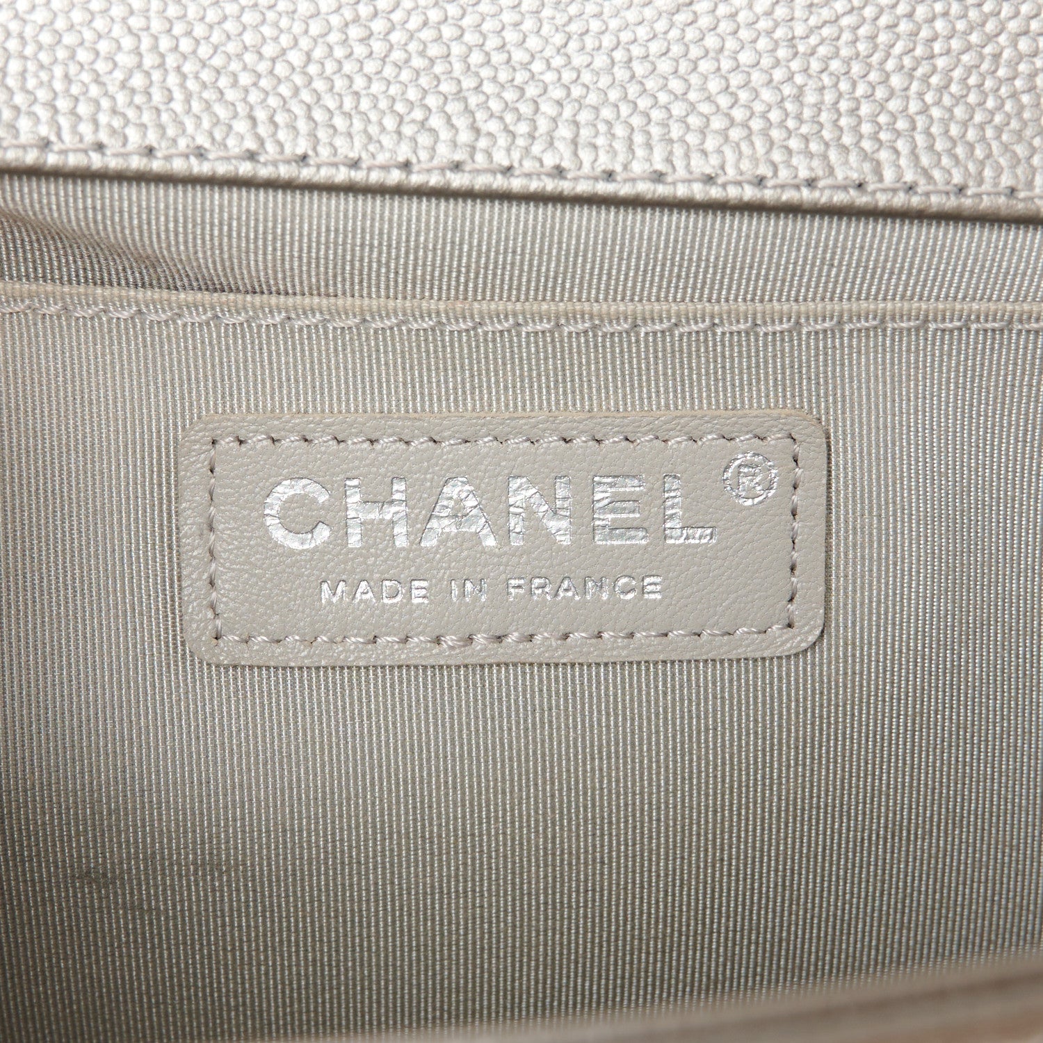 Chanel Metallic Caviar Quilted Medium Boy Flap Silver 6 of 10