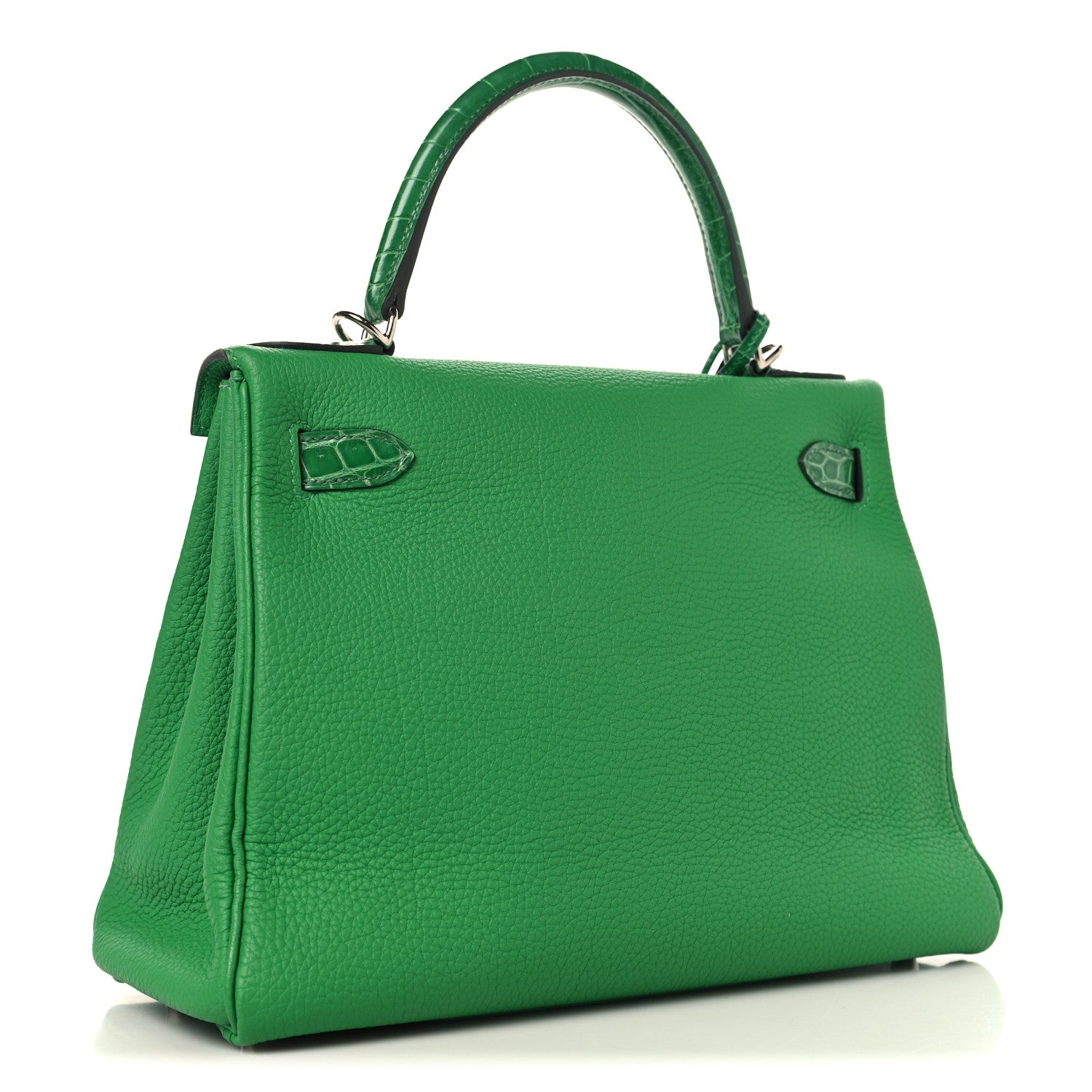 Hermes Togo Shiny Niloticus Crocodile Kelly Retourne Touch 28 Bambou 3 of 12