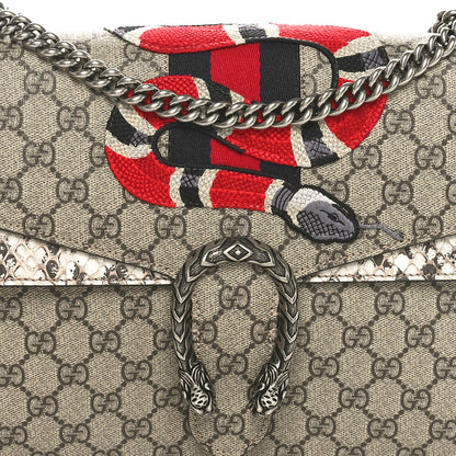 Gucci GG Supreme Monogram Kingsnake Embroidered Medium Dionysus Shoulder Bag White Beige 9 of 11