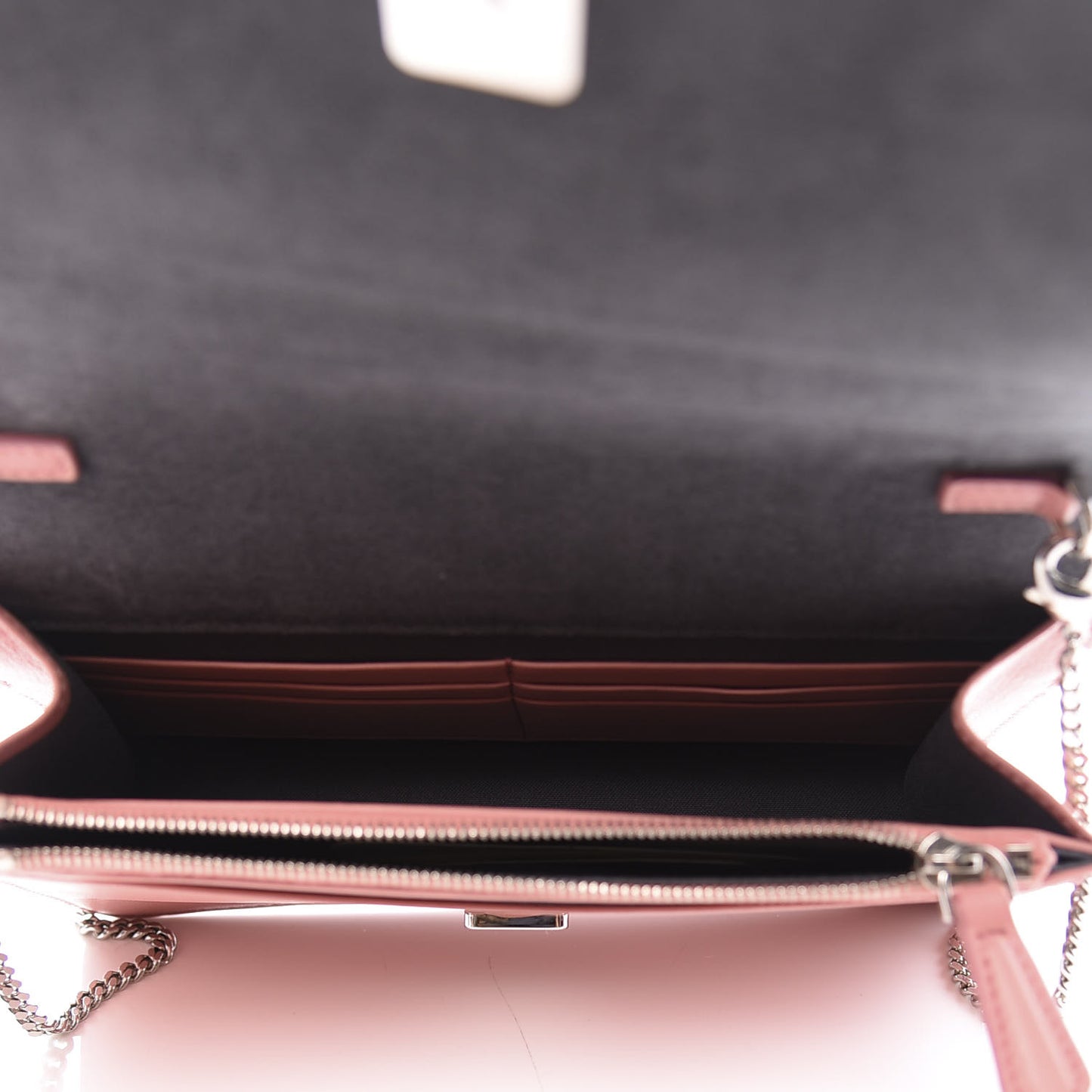Vitello Studded Tube Wallet on Chain Pink