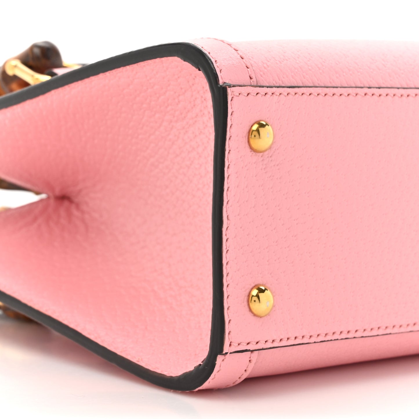 Textured Dollar Calfskin Web Mini Diana Tote Bag Wild Rose Black