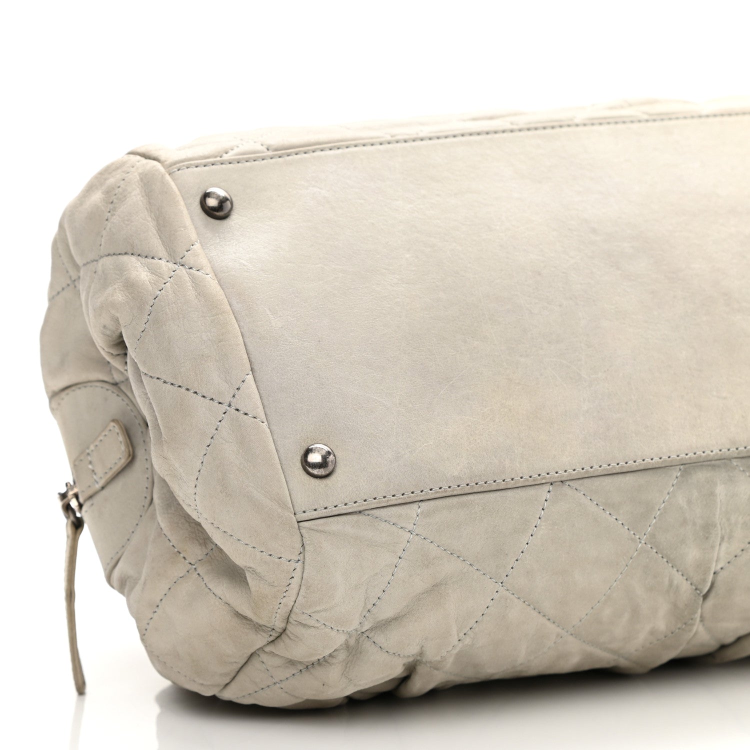Chanel Iridescent Calfskin Chic Quilt Bowling Bag Grey 9 of 10