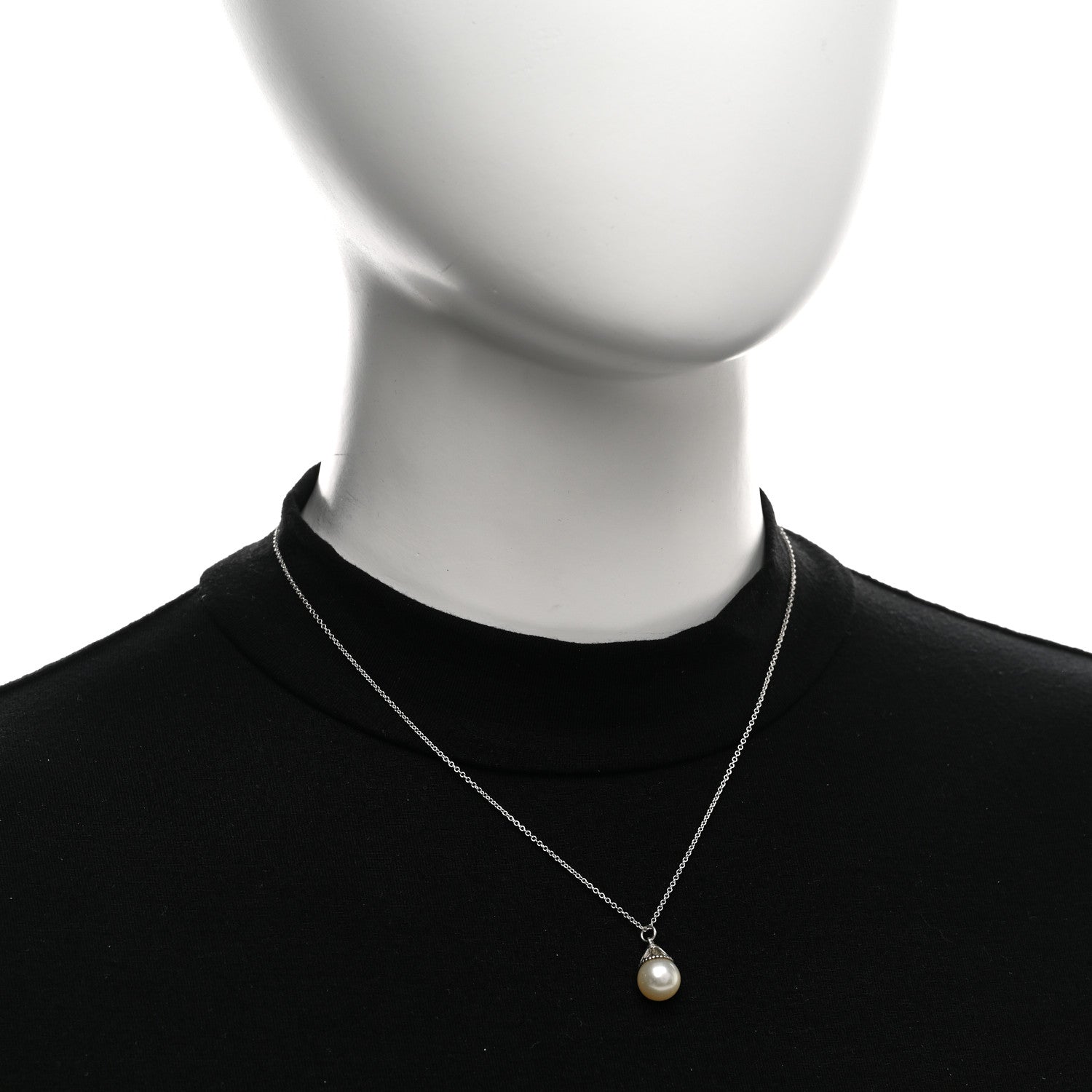 Tiffany Sterling Silver Freshwater Cultured Pearl Ziegfeld Drop Pendant Necklace 2 of 5