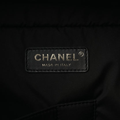 Chanel Shiny Grained Calfskin Quilted Large Travel Bowling Bag Black 5 of 11