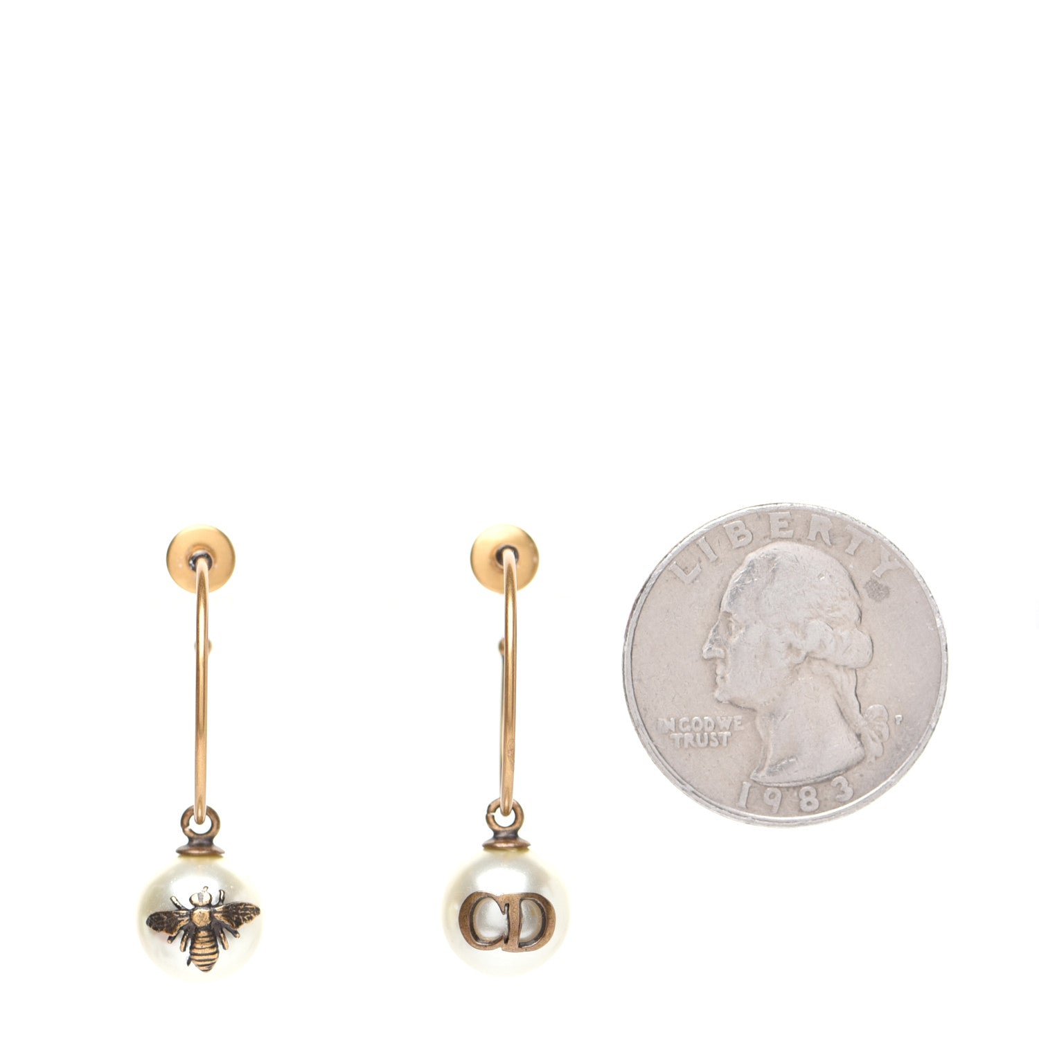 Christian Dior Pearl Bee Star Mise En Dior Tribal Hoop Earrings 2 of 5