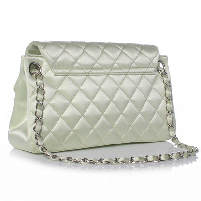 Chanel Satin Quilted Medium Flap Mint Green 3 of 9