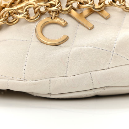 Chanel Lambskin Quilted All About Chains Waist Belt Bag White 9 of 14