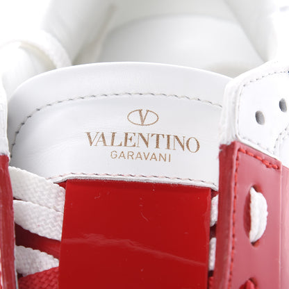 Valentino Garavani Calfskin Patent Rockstud Open Sneakers 39 White Rosso Valentino 7 of 13