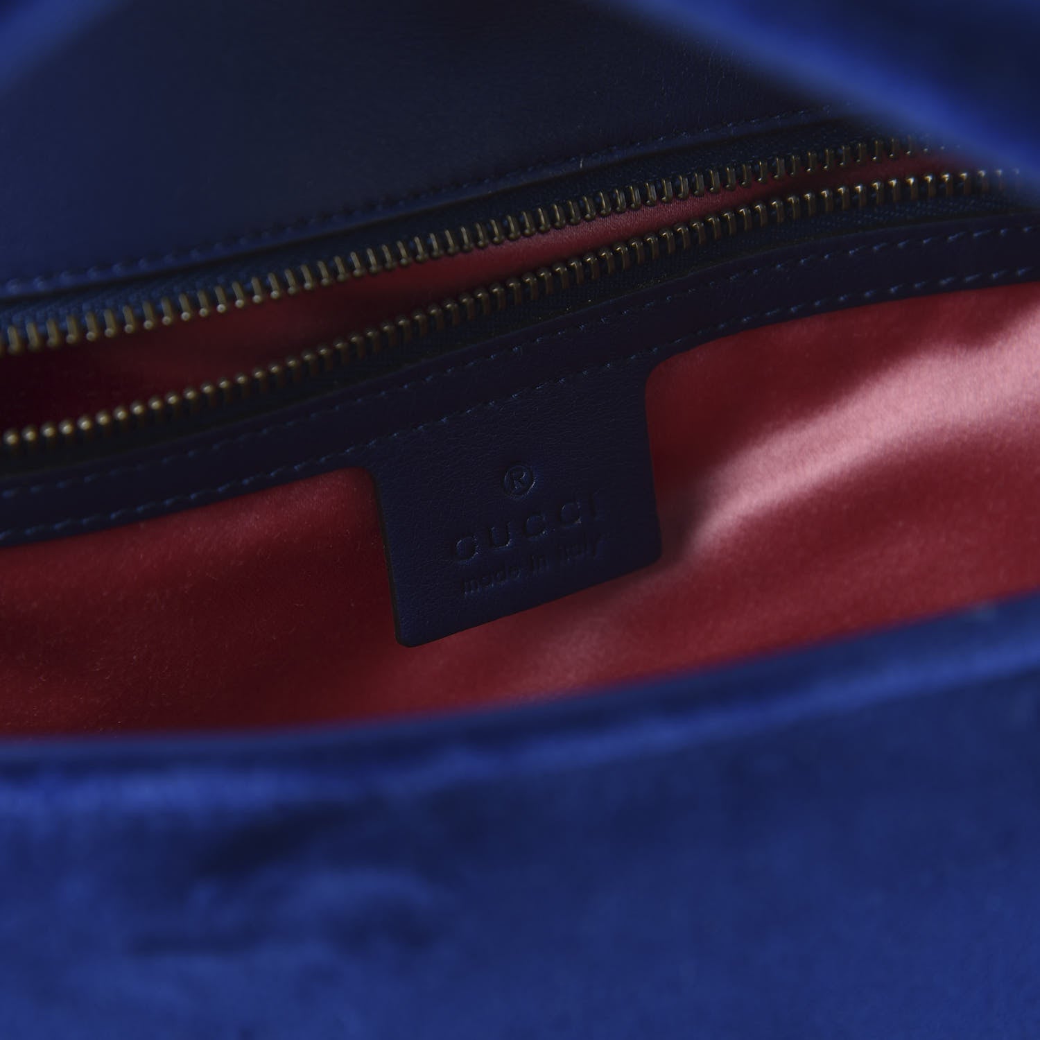 Gucci Velvet Matelasse Medium GG Marmont Shoulder Bag Cobalt Blue 8 of 10