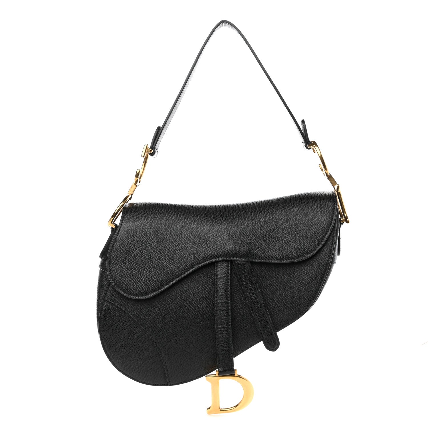 Christian Dior Grained Calfskin Saddle Bag Black 1 of 10