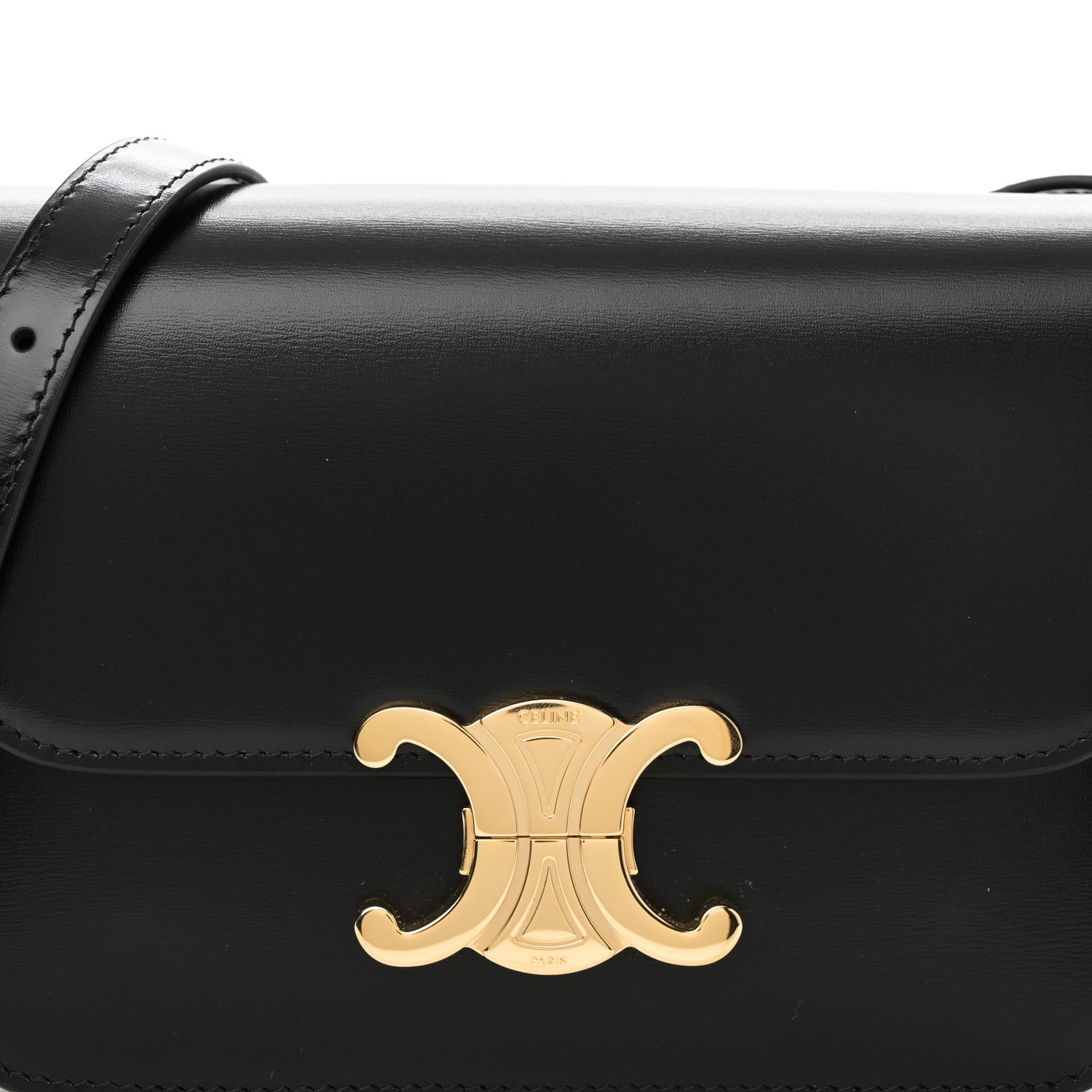 Celine Shiny Calfskin Teen Triomphe Black 7 of 9
