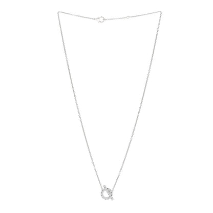 Hermes 18K White Gold Diamond Finesse Pendant Necklace 3 of 6