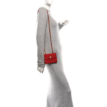 Chanel Suede Quilted Mini Square Flap Red 2 of 11