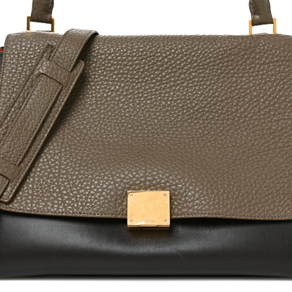 Celine Bullhide Calfskin Nubuck Medium Tri-Color Trapeze Taupe 7 of 9