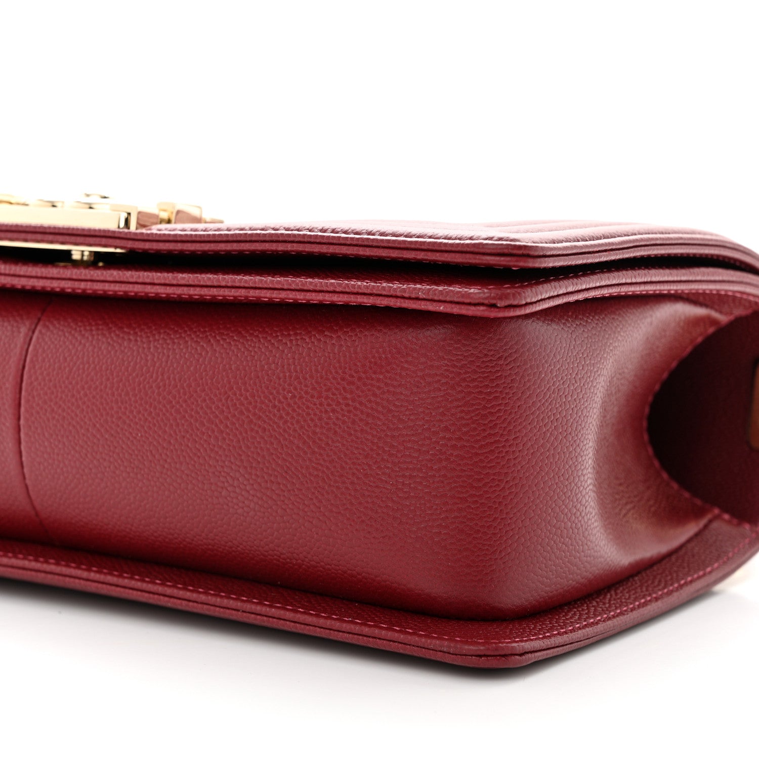 Chanel Caviar Quilted Medium Boy Flap Dark Red 10 of 11