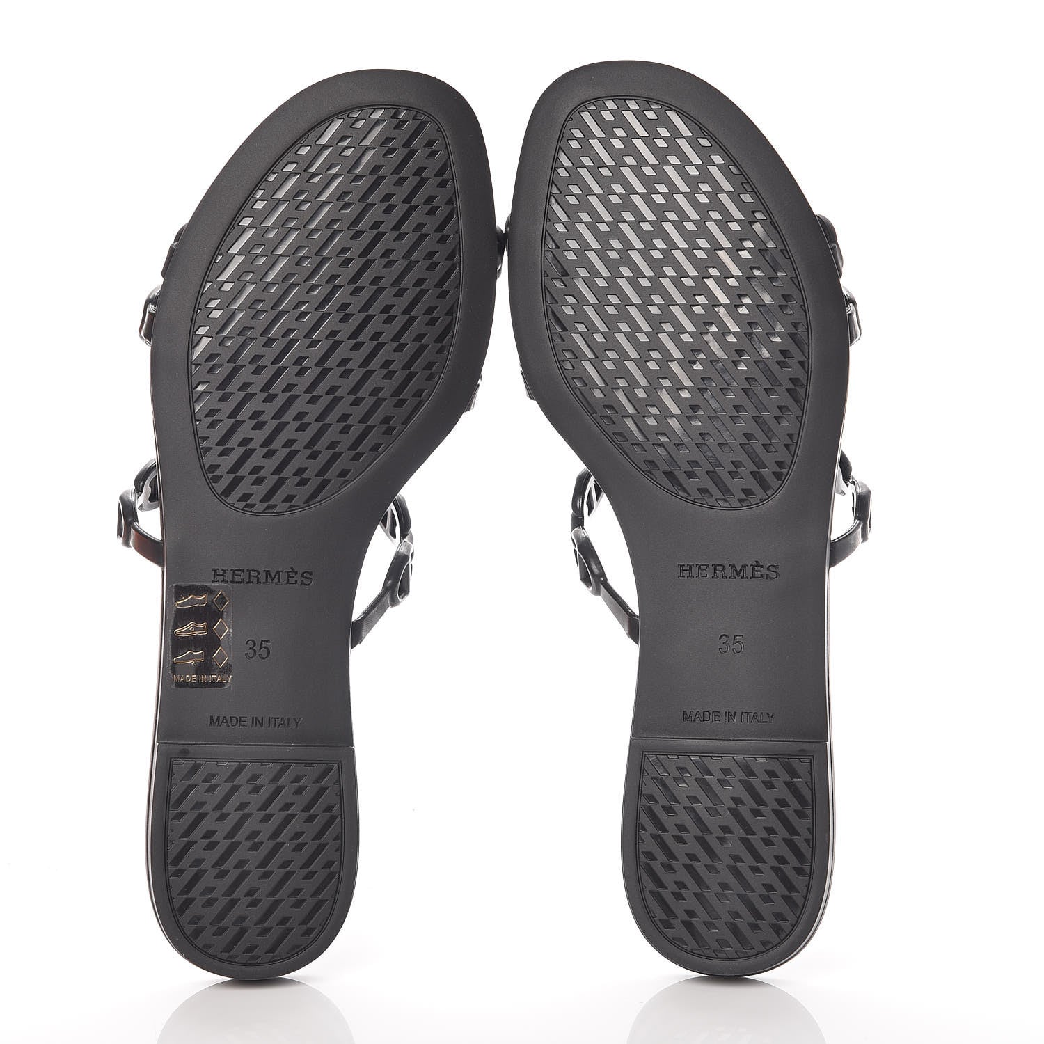 Hermes Rubber Chaine d'Ancre Rivage Sandals 35 Black 7 of 8