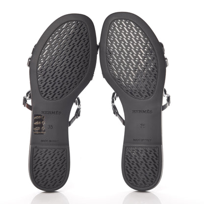Hermes Rubber Chaine d'Ancre Rivage Sandals 35 Black 7 of 8