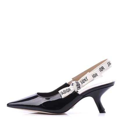 Christian Dior Patent Ribbon J'Adior Slingback 65mm Pumps 36 Black 1 of 8