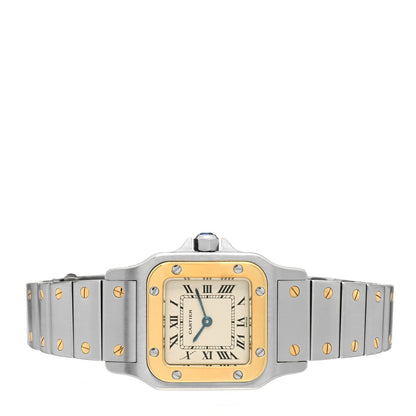 Cartier Stainless Steel 18K Yellow Gold 24mm Santos De Cartier Galbee Quartz Watch 2 of 5