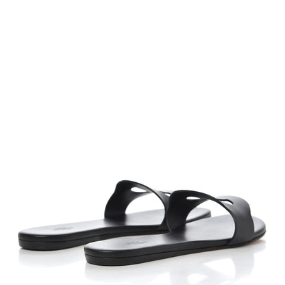 Hermes Calfskin Lisboa Sandals 37 Black 4 of 13