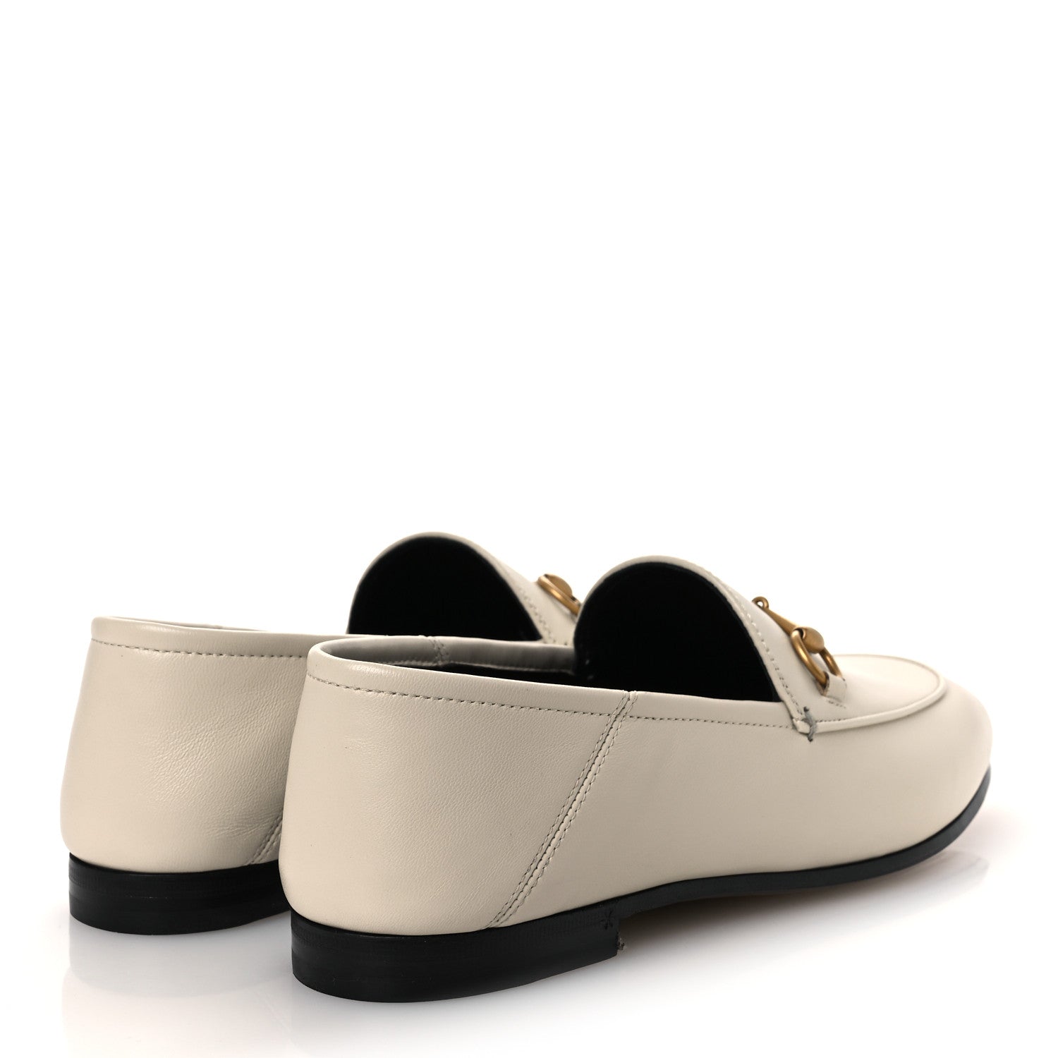 Gucci Lambskin Womens Brixton Horsebit Loafers 38 Mystic White 5 of 12