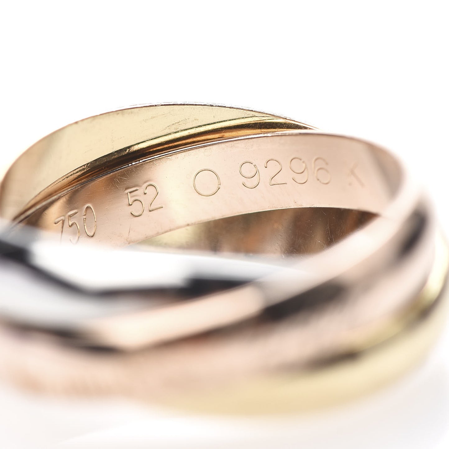 18K Pink Yellow White Gold Classic Les Must De Trinity Ring 52 6