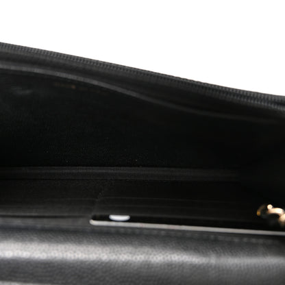 Chanel Caviar Camellia Embossed Wallet On Chain WOC Black 4 of 11