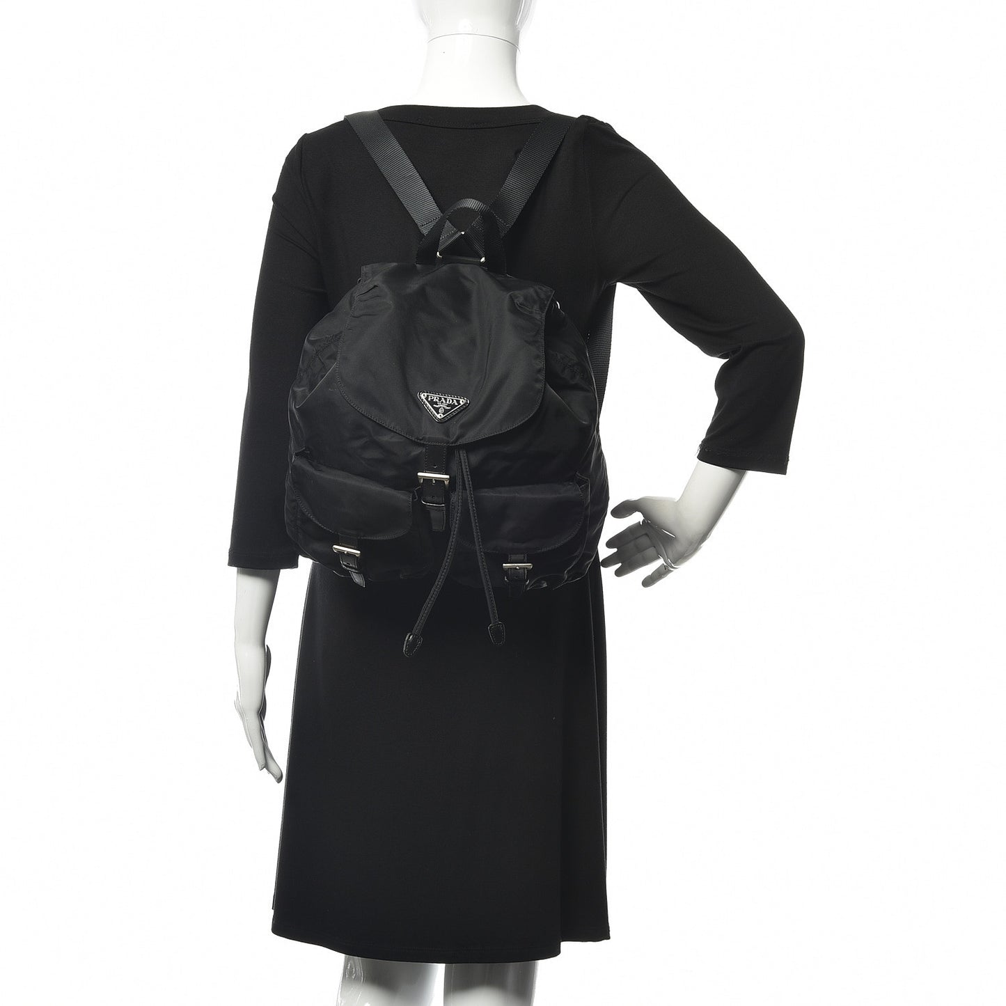 Nylon Vela Medium Backpack Black