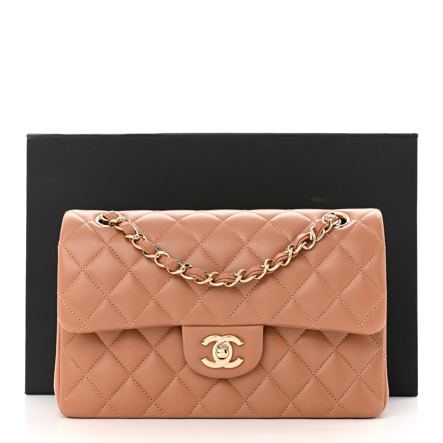 Chanel Lambskin Quilted Small Double Flap Brown 11 of 11