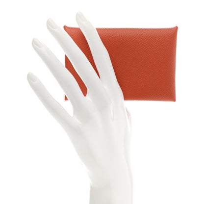 Hermes Epsom Calvi Card Case Terre Battue 2 of 7