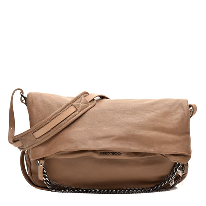 Jimmy Choo Lambskin Biker Large Hobo Beige 1 of 11