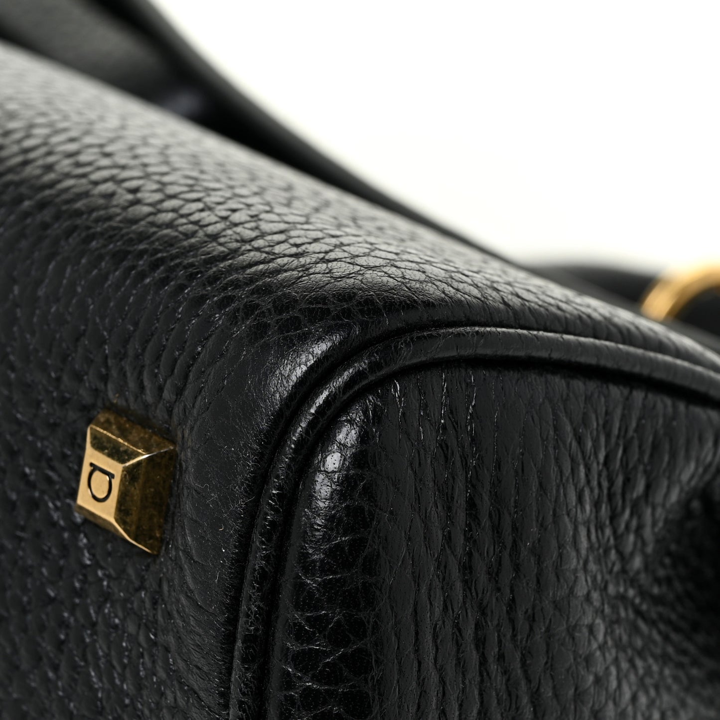 Hammered Calfskin Small Studio Rock Bag Black