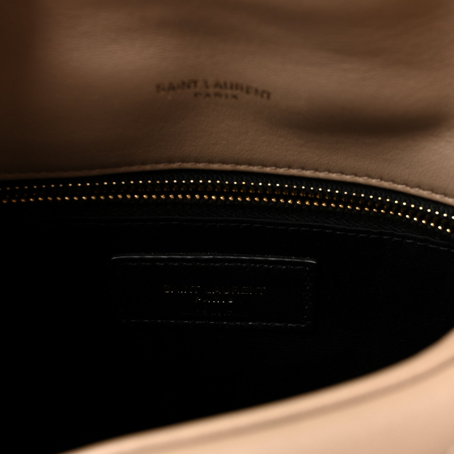 Saint Laurent Lambskin Quilted Toy Loulou Puffer Monogram Chain Satchel Dark Beige 6 of 9
