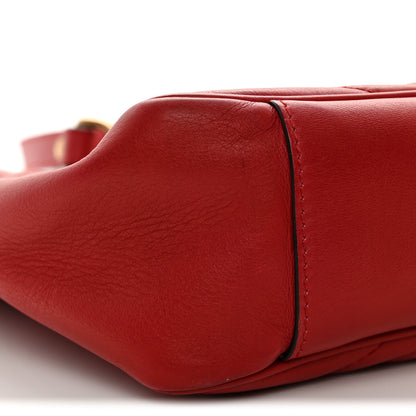 Gucci Calfskin Matelasse Medium GG Marmont Open Top Shoulder Bag Hibiscus Red 9 of 10