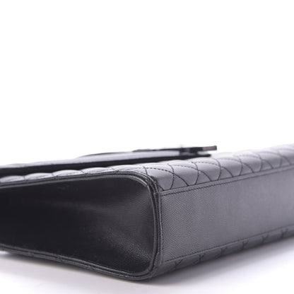 Saint Laurent Grain De Poudre Large Tri-Quilt Monogram Satchel Black 6 of 8
