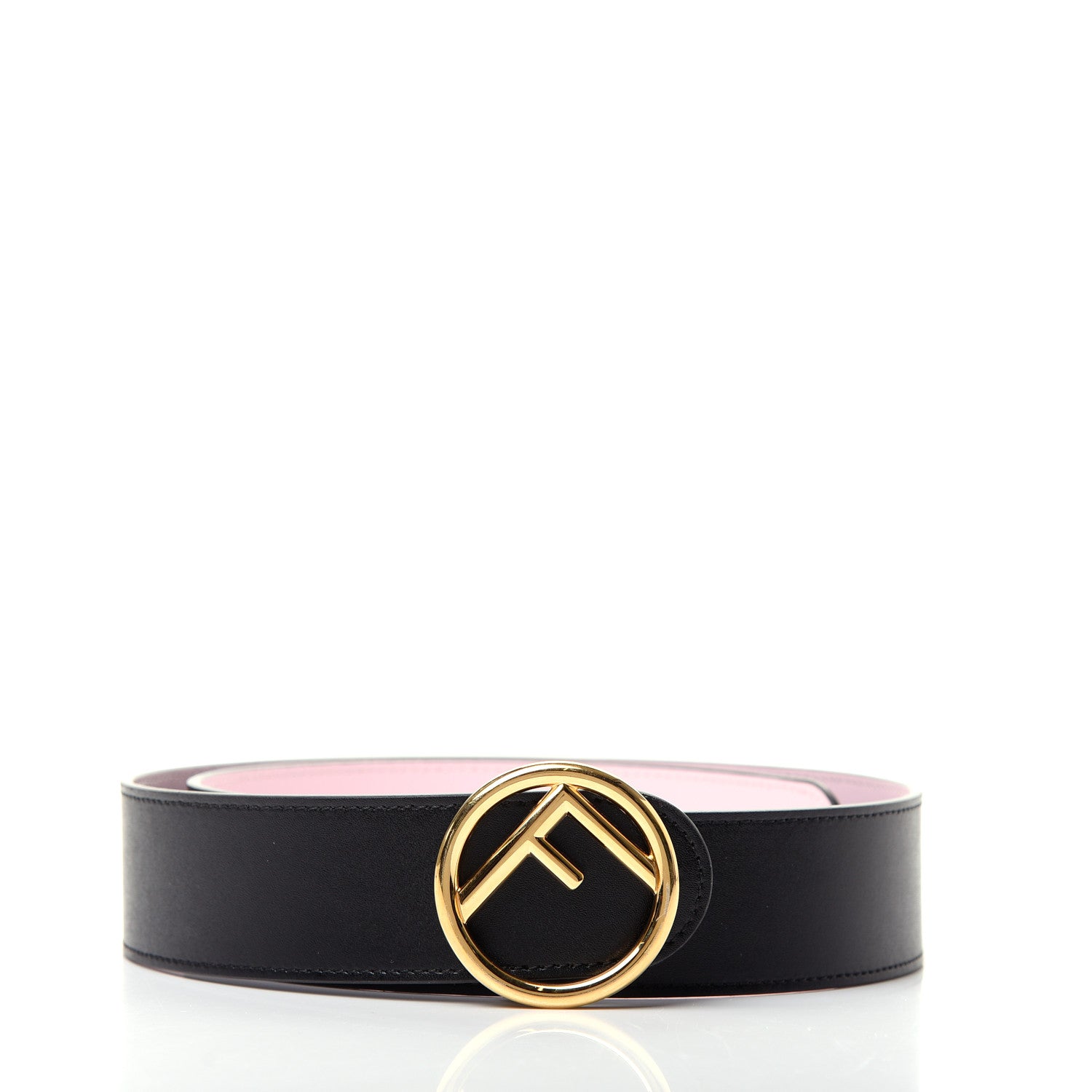 Fendi Vitello Liberty F is Fendi Bi-Color Reversible Belt 85 34 Black Peonia 1 of 4