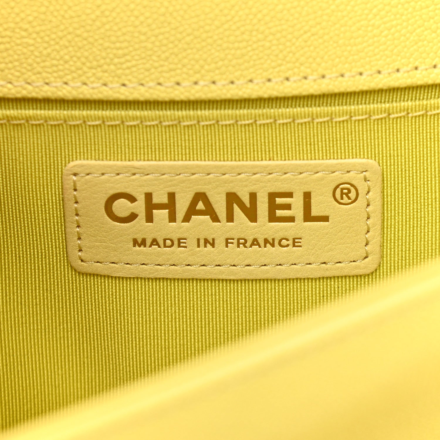 Chanel Caviar Chevron Quilted Small Boy Flap Yellow 6 of 11
