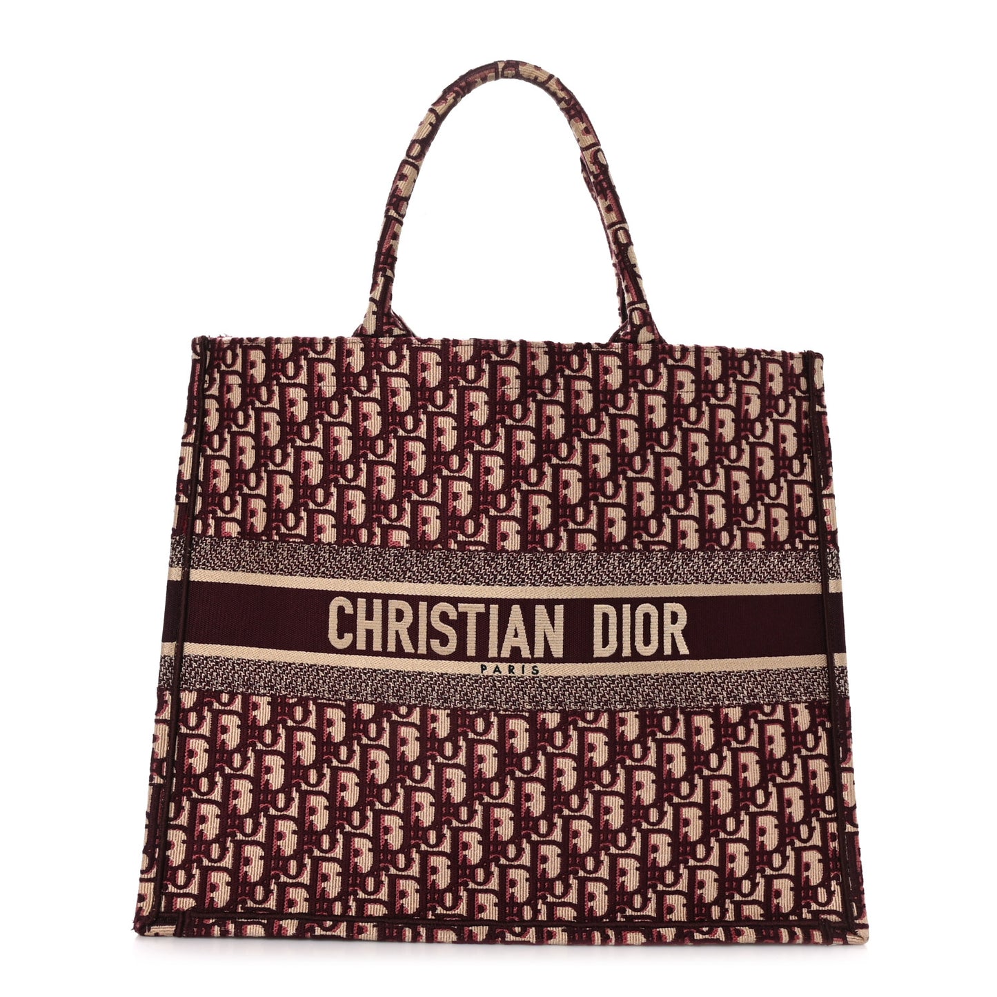 Oblique Large Book Tote Burgundy Multicolor